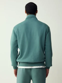 Sweaters En Hoody´S|Sweaters En Hoody´S*Next Blauwgroen - Kwartrits - Sweatshirt van jersey met hoog katoengehalte