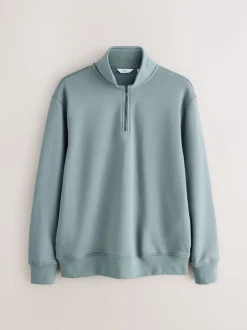 Sweaters En Hoody´S|Sweaters En Hoody´S*Next Blauw/Groen - Kwartrits - Sweatshirt van jersey met hoog katoengehalte