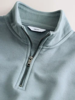 Sweaters En Hoody´S|Sweaters En Hoody´S*Next Blauw/Groen - Kwartrits - Sweatshirt van jersey met hoog katoengehalte