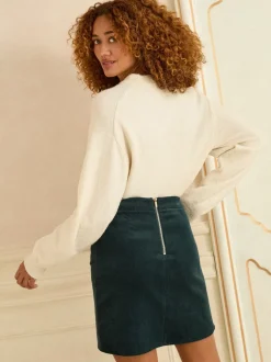 Rokken*Love & Roses - Corduroy Mini Skirt Blauwgroen