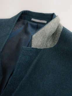 Pakken|Next Blauwgroen - Normale Pasvorm - Signature Zignone flanellen colbert van Italiaanse wol-kasjmier blend