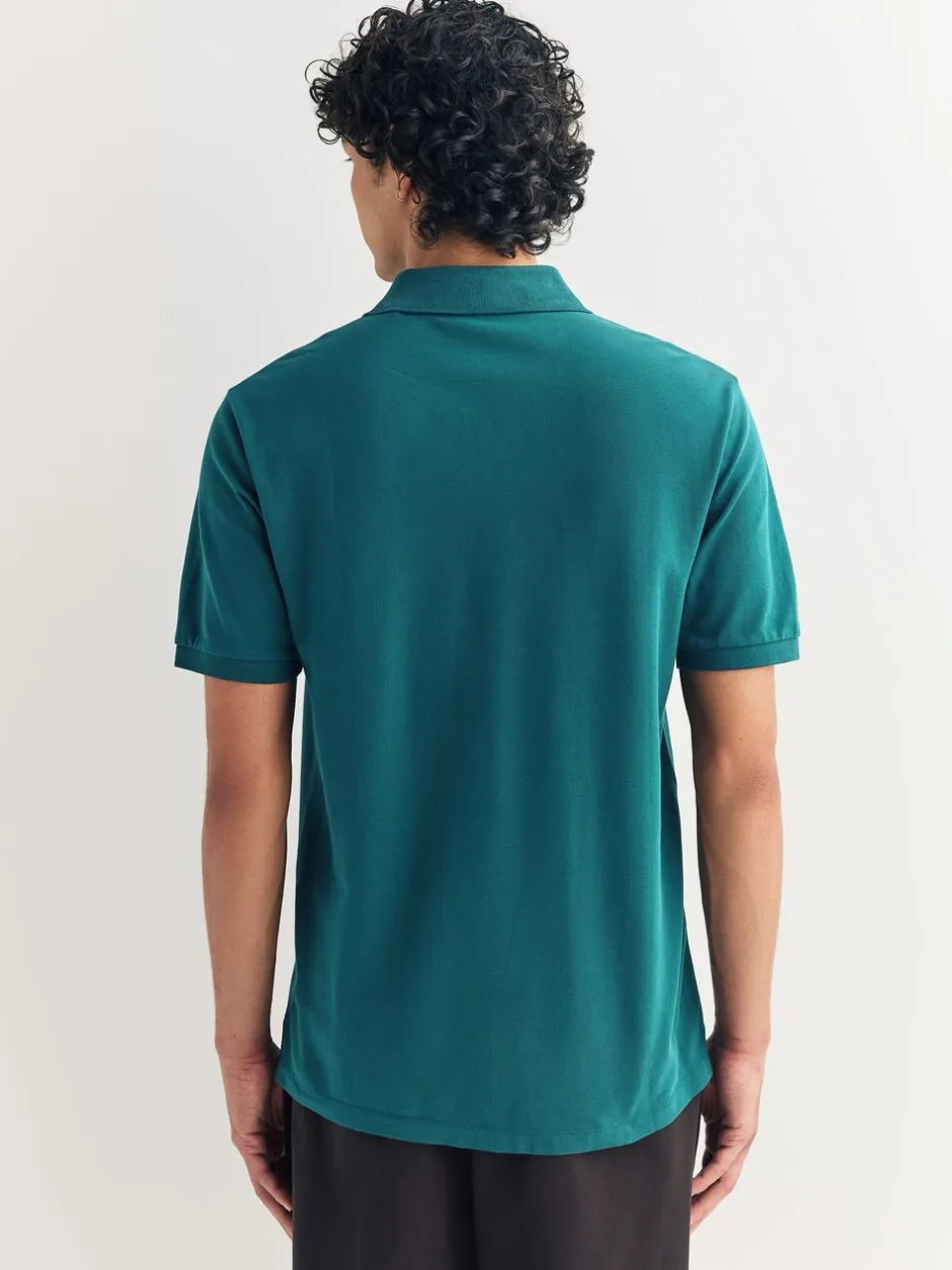Poloshirts*Next Blauwgroen - Normale Pasvorm - Piqué poloshirt met korte mouwen