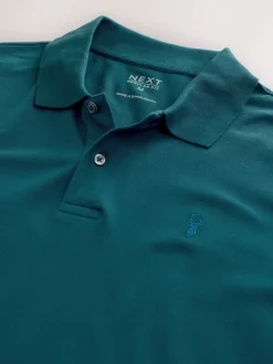 Poloshirts*Next Blauwgroen - Normale Pasvorm - Piqué poloshirt met korte mouwen