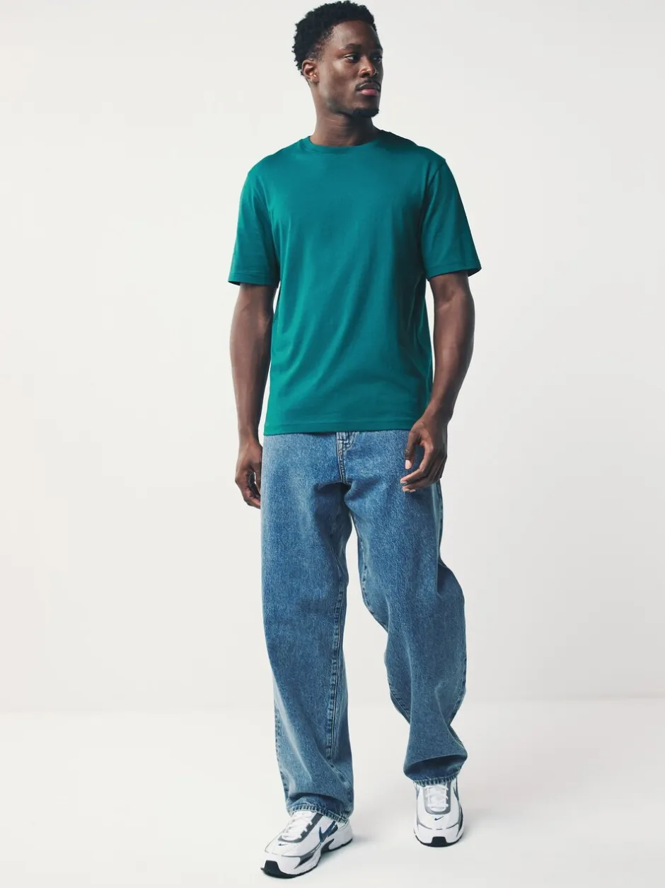 T-Shirts En Hemden|Next Blauwgroen - Normale Pasvorm - Essentieel katoenen T-shirt met ronde hals