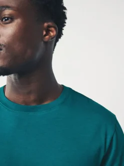 T-Shirts En Hemden|Next Blauwgroen - Normale Pasvorm - Essentieel katoenen T-shirt met ronde hals