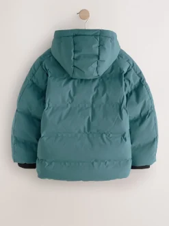 Schoolkleding|Jassen En Jacks|Next Blauwgroen - Regenbestendige gewatteerde jas met microfleece voering (3-17jr)