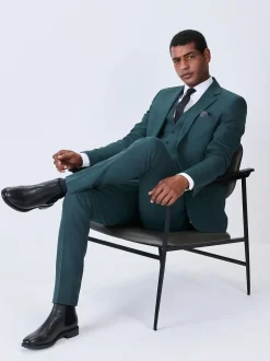 Blazers En Business-Jasjes|Pakken*Next Blauwgroen - Slim Fit - Kostuum met textuur: colbert