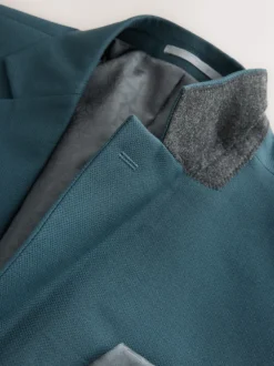 Blazers En Business-Jasjes|Pakken*Next Blauwgroen - Slim Fit - Kostuum met textuur: colbert