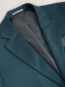 Blazers En Business-Jasjes|Pakken*Next Blauwgroen - Slim Fit - Kostuum met textuur: colbert