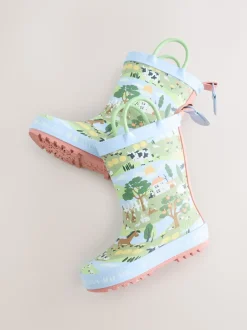 Laarzen*Next Blauw/groen met boerderij - Laarzen met handgreep