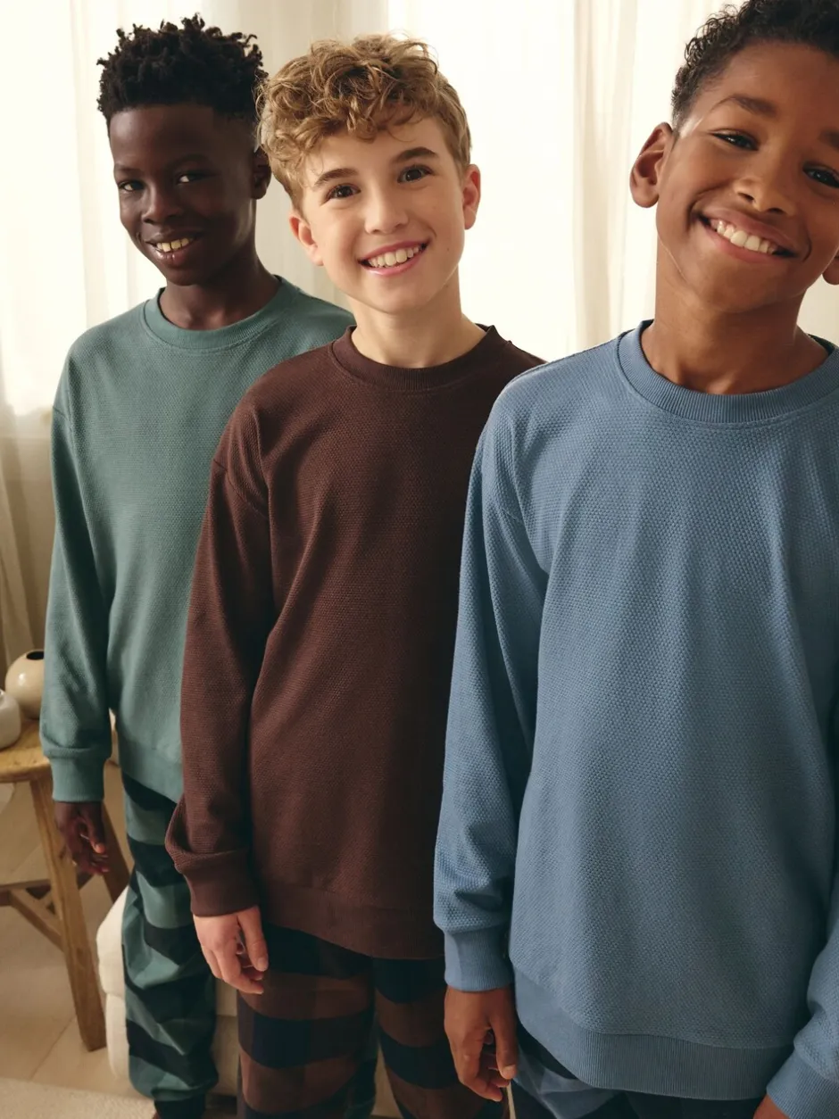 Pyjama's|Nachtkleding En Pyjama's|Next - Verpakking van 3 geweven geruite pyjama's (3-16 jr) Blauw/Groen/Bruin