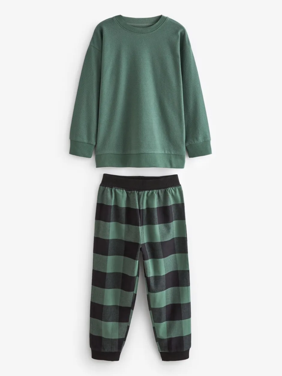 Pyjama's|Nachtkleding En Pyjama's|Next - Verpakking van 3 geweven geruite pyjama's (3-16 jr) Blauw/Groen/Bruin