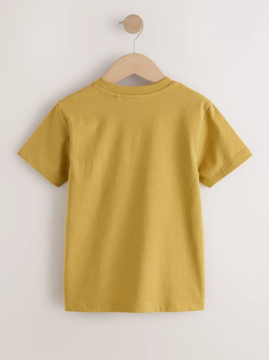 T-Shirts|Tops|Next Blauw/groen/geel - Regular fit T-shirts met grafische print en korte mouwen 3 stuks (3-16jr)