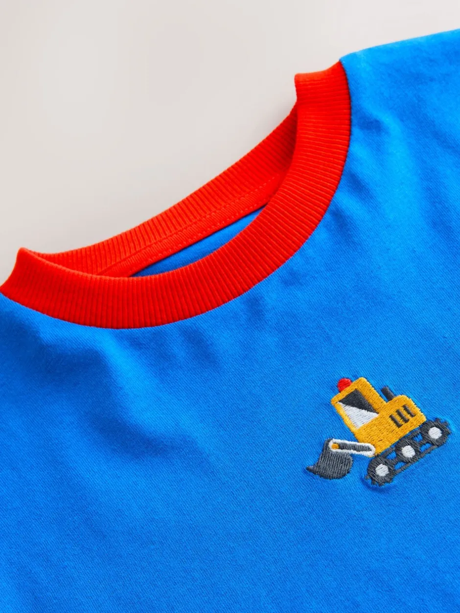 T-Shirts|Tops*Next Blauw/groen/gele graafmachine - T-shirt met korte mouwen en kleurblokken (3mnd-7jr) (3mnd-7jr)