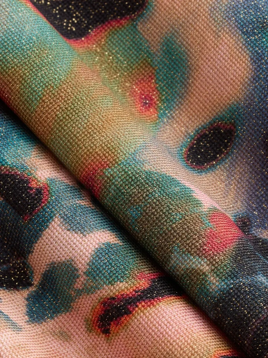 Badkleding|Next - Diepuitgesneden buikbedekkend badpak Blauwgroen/Roze Metallic Animal