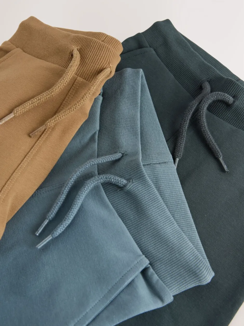 Multipacks|Jeans En Joggingbroeken|Next - Set van 3 superskinny joggingbroeken (3 mnd-7 jr) Blauw/Lichtbruin/Antracietgrijs