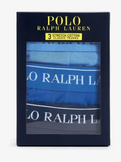Ondergoed|Ondergoed*Polo Ralph Lauren Blauw/marine - verpakking van 3 stretchy katoenen boxershorts