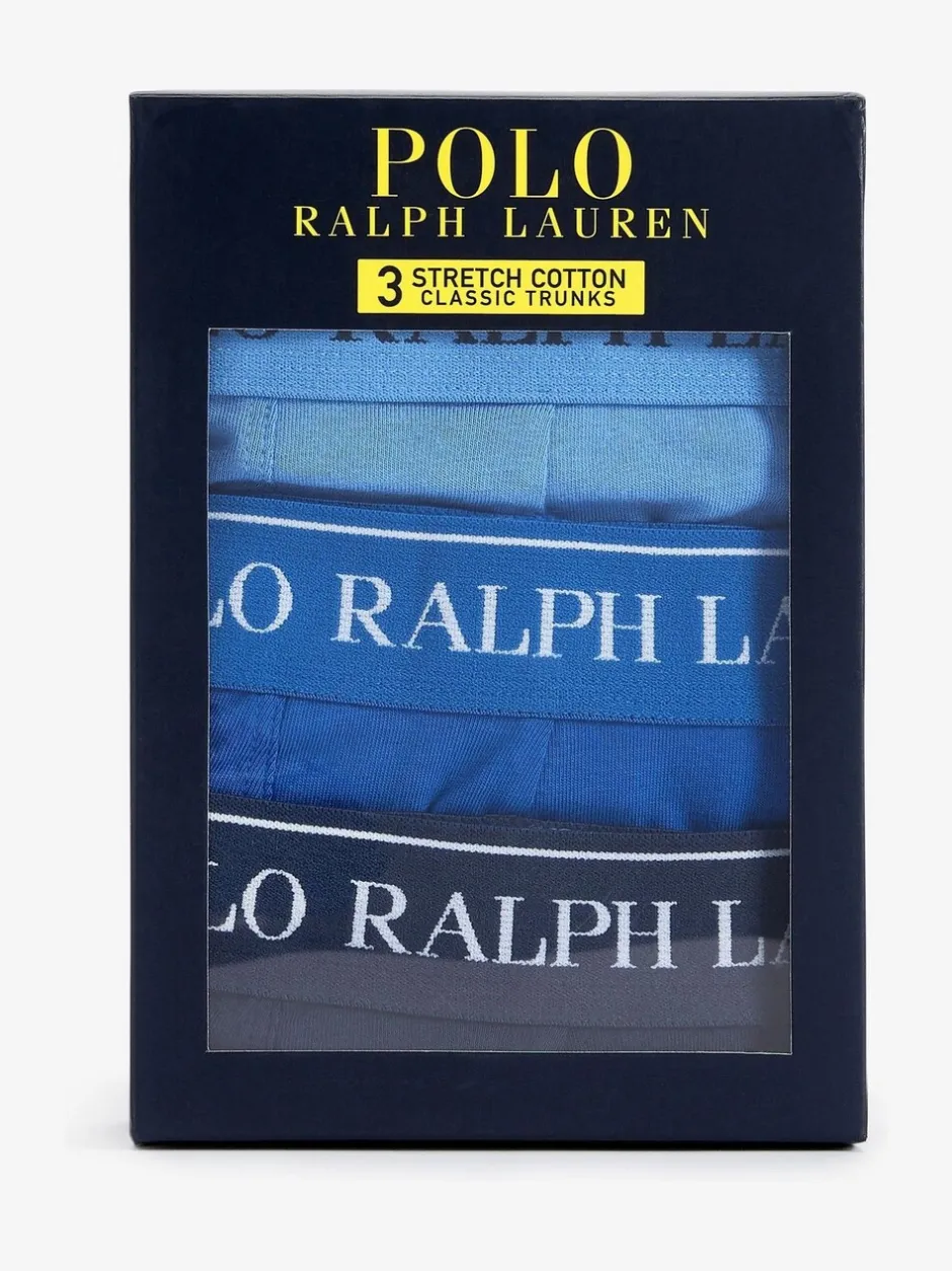 Ondergoed|Ondergoed*Polo Ralph Lauren Blauw/marine - verpakking van 3 stretchy katoenen boxershorts
