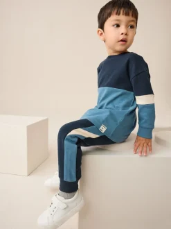 Tops|Sets En Combisets*Next - Set van zacht T-shirt met lange mouwen en joggingbroek (3mnd-7jr) Blauw/marine