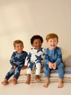 Multipacks|Pyjama's*Next - Verpakking van 3 knusse pyjama's (9 mnd-10 jr) Blauw/marine
