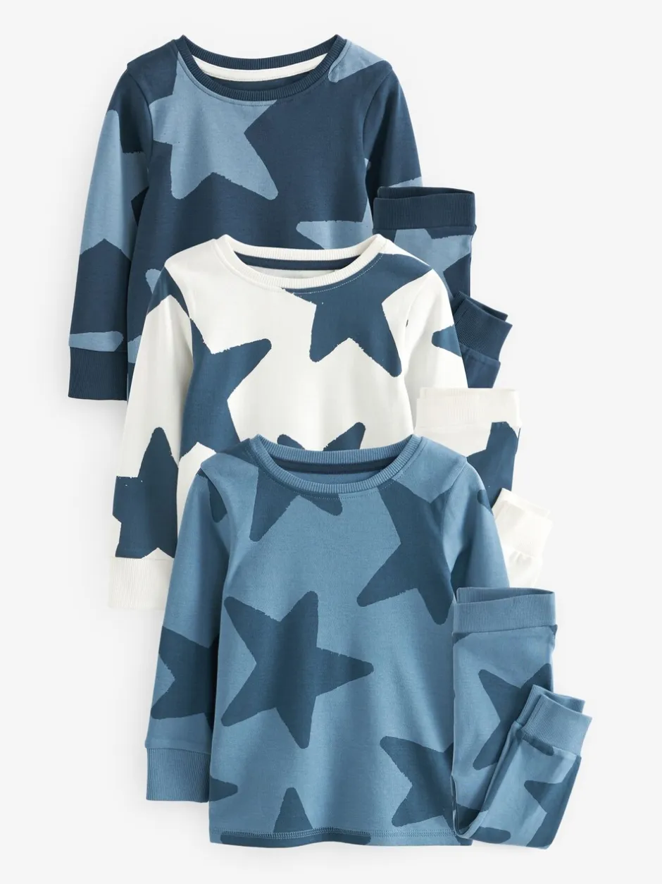 Multipacks|Pyjama's*Next - Verpakking van 3 knusse pyjama's (9 mnd-10 jr) Blauw/marine