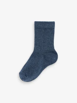 Sokken En Panty's|Sokken|Next - Verpakking van 7 paar fijngeribbelde sokken met hoog katoengehalte Blauw/marine