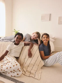 Nachtkleding En Pyjama's|Pyjama's*Next - Verpakking van 3 pyjama's met joggingbroek (3-16 jr) Blauw/Naturel Strepen Beer