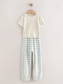 Nachtkleding En Pyjama's|Pyjama's*Next - Verpakking van 3 pyjama's met joggingbroek (3-16 jr) Blauw/Naturel Strepen Beer