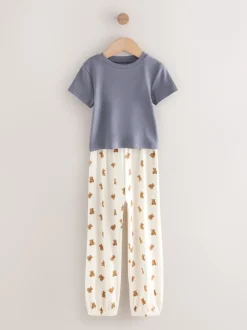 Nachtkleding En Pyjama's|Pyjama's*Next - Verpakking van 3 pyjama's met joggingbroek (3-16 jr) Blauw/Naturel Strepen Beer