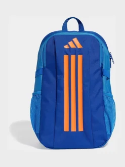 Tassen|Tassen|adidas Blauw/oranje - Kinderrugzak met 3 Strepen