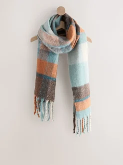 Mutsen, Handschoenen En Sjaals*Next - Zware sjaal van geborstelde stof Blauw/oranje