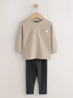 Tops|Sets En Outfits*Next Blauw/pastelgeel/groen - Set van 3 lange mouwen top en legging (3mnd -7jr)