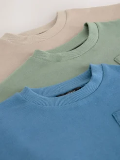 Tops|Sets En Outfits*Next Blauw/pastelgeel/groen - Set van 3 lange mouwen top en legging (3mnd -7jr)