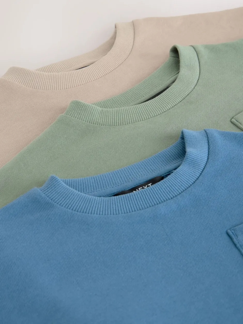 Tops|Sets En Outfits*Next Blauw/pastelgeel/groen - Set van 3 lange mouwen top en legging (3mnd -7jr)