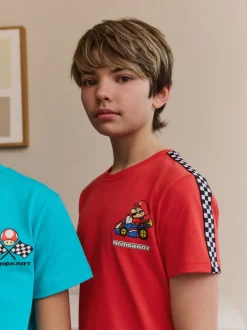 Pyjama's|Next Blauw/rode Mario Kart - Korte 100% katoenen pyjama's verpakking van 2 (3 - 16 jr)