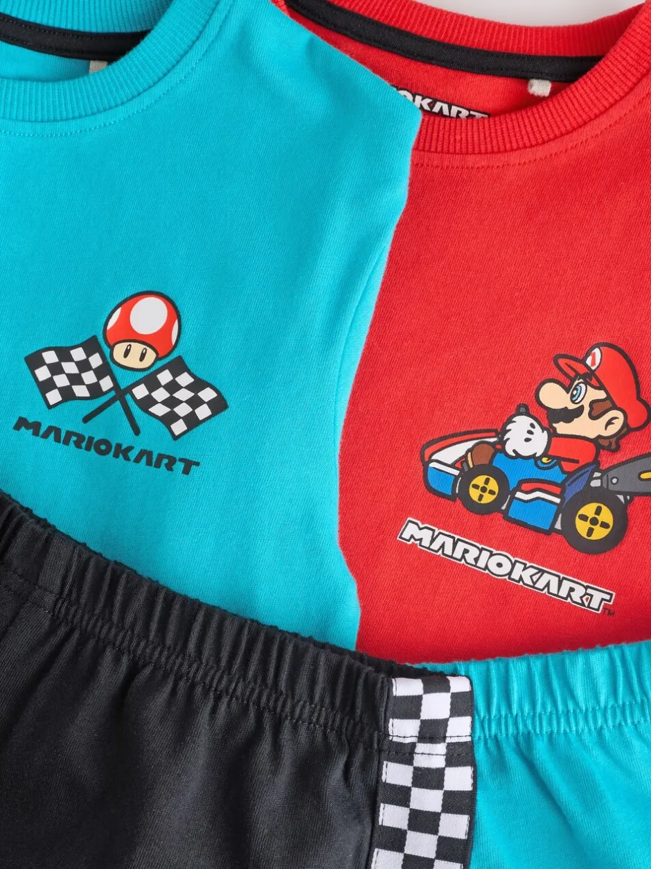 Pyjama's|Next Blauw/rode Mario Kart - Korte 100% katoenen pyjama's verpakking van 2 (3 - 16 jr)