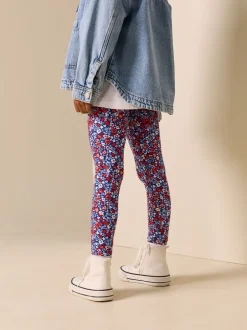 Broeken En Leggings|Next Blauw-rood gebloemd - Legging (3-16 jr)