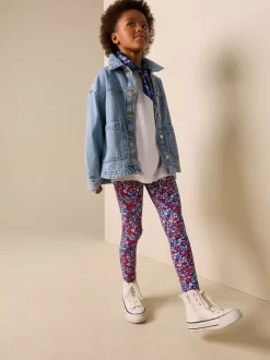 Broeken En Leggings|Next Blauw-rood gebloemd - Legging (3-16 jr)