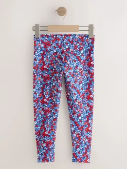 Broeken En Leggings|Next Blauw-rood gebloemd - Legging (3-16 jr)