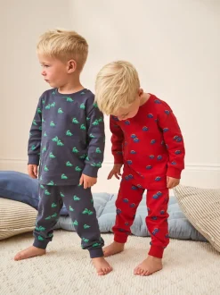 Pyjama's|Nachtkleding En Pyjama's*Next Blauw/Rood/Crème - Verpakking van 3 knusse pyjama's (9 mnd-10 jr)