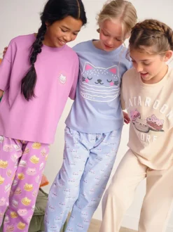 Nachtkleding En Pyjama's|Pyjama's*Next blauw/roze - Set van 3 pyjama's (3-16 jr)