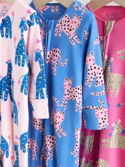 Multipacks|Babypakjes En Babypyjama's*Next Blauw/roze met karakteristieke dierenprint - 3 Pack Baby-pyjama's met tweewegrits (0mnd -2jr)