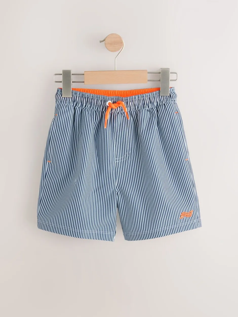 Badkleding|Next - Gestreept zwemshort (3-16jr) Blauw/wit