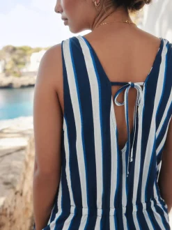 Jumpsuits En Playsuits*Next Blauw/wit - Jersey Summer Playsuit