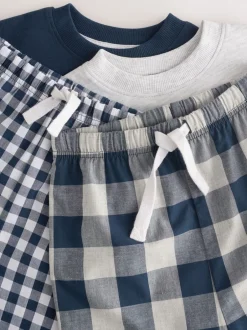 Pyjama's|Next Blauw/wit - Korte mouwen lange pyjama's 2 verpakking (9mnd-12jr)