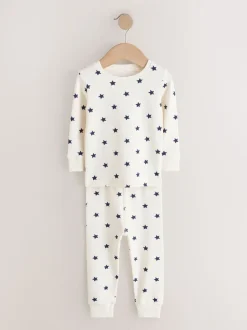 Pyjama's|Nachtkleding En Pyjama's*Next Blauw/wit - Slim Snuggle Fit Pyjamas 3 Pack (9mths-10yrs)