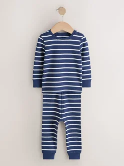 Pyjama's|Nachtkleding En Pyjama's*Next Blauw/wit - Slim Snuggle Fit Pyjamas 3 Pack (9mths-10yrs)