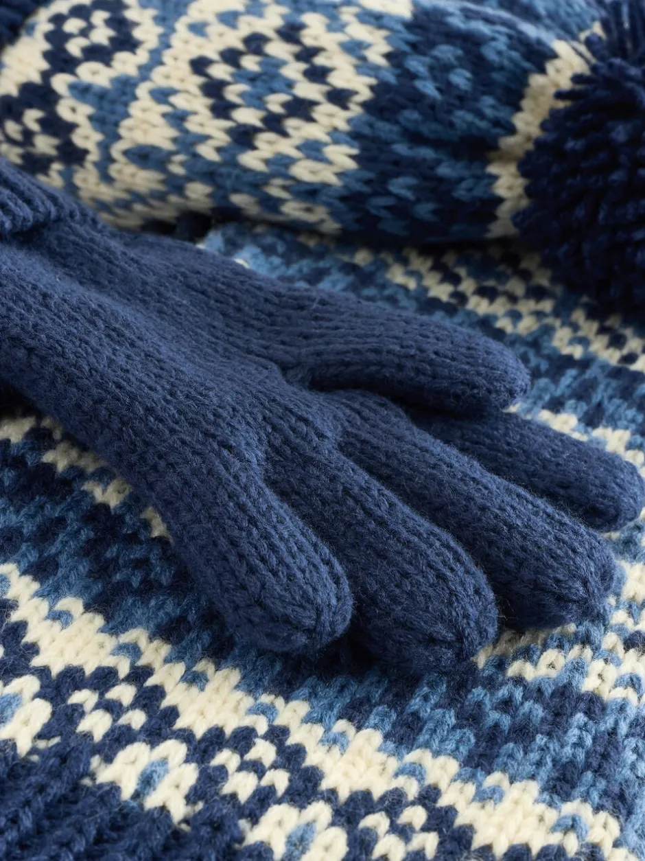 Mutsen, Handschoenen En Sjaals|Next Blauw/wit fairisle - Set van 3 -delige muts, sjaal en handschoenen (3-16jr)