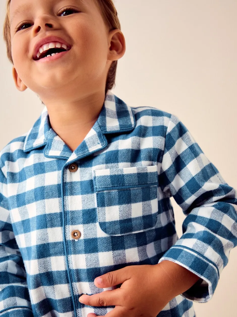 Pyjama's|Nachtkleding En Pyjama's|Next - Pyjama met knopen (9 mnd - 10 jr) Blauw-wit geruit