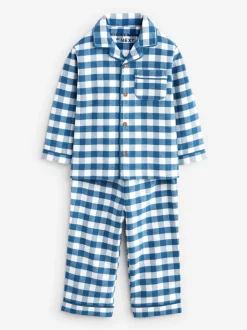 Pyjama's|Nachtkleding En Pyjama's|Next - Pyjama met knopen (9 mnd - 10 jr) Blauw-wit geruit